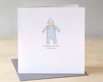 Baby boy card. Free P&P