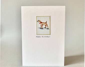 Handmade dog card. Free P&P