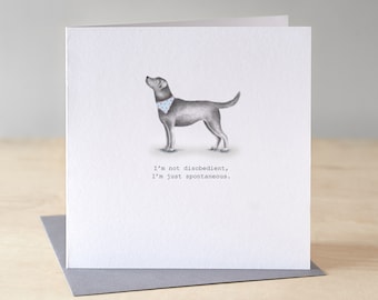 Funny Labrador Birthday Card: Watercolour Black Lab with Bandana