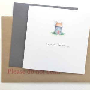 Thinking of you card. Miss you card. Friendship card. Thinking of you card with a little house. Long distance card. Friendship card. image 3