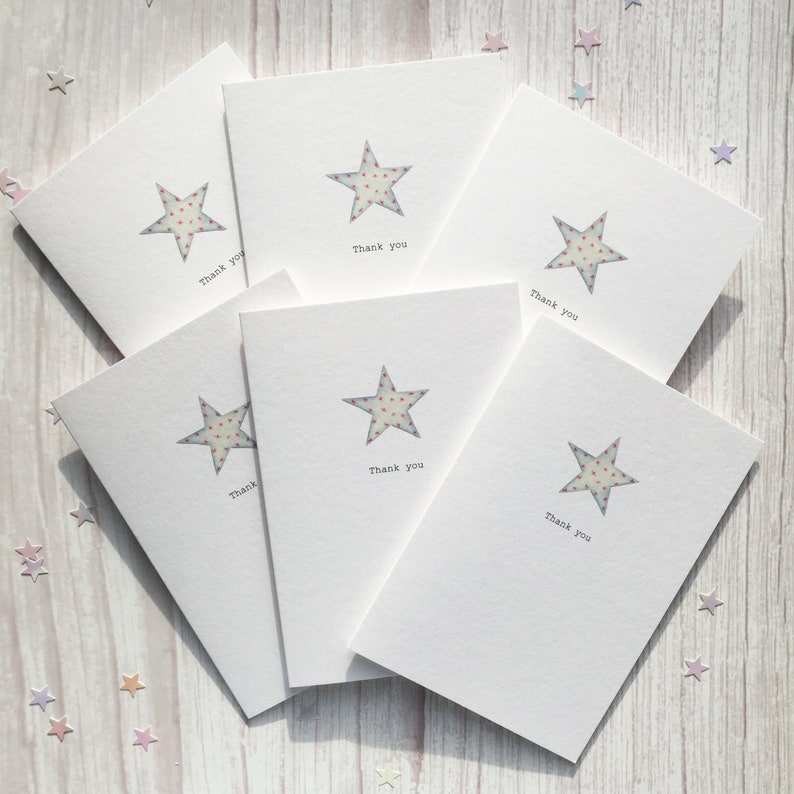 Boxed set of thank you cards. Luxury Thank you cards with blue star. Set of 6 notecards in gift box. A6 Note cards. Stationery lover gift. image 7