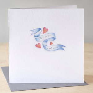 Biglietto di San Valentino illustrato a mano. Biglietto di anniversario per la moglie. Biglietto di anniversario per il marito. Biglietto per la fidanzata. Biglietto per il fidanzato.