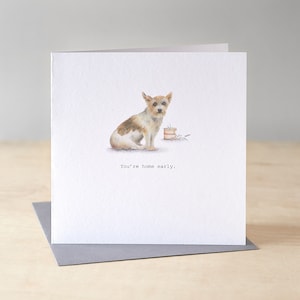 Funny dog card with Jack Russell. Naughty Jack Russell birthday card. Terrier birthday card. Funny dog lover card.