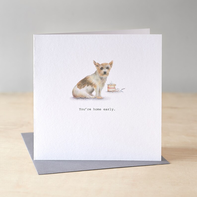 Funny dog card with Jack Russell. Naughty Jack Russell birthday card. Terrier birthday card. Funny dog lover card. image 1