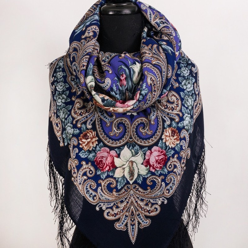 Павлопосадский платок рисунок тайна сердца