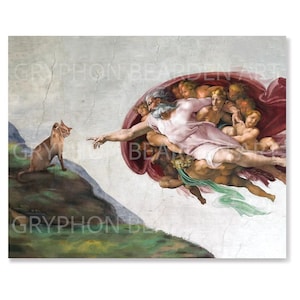 Creation of Cat Art Print: Funny Meme Parody, Cat Lover Gift