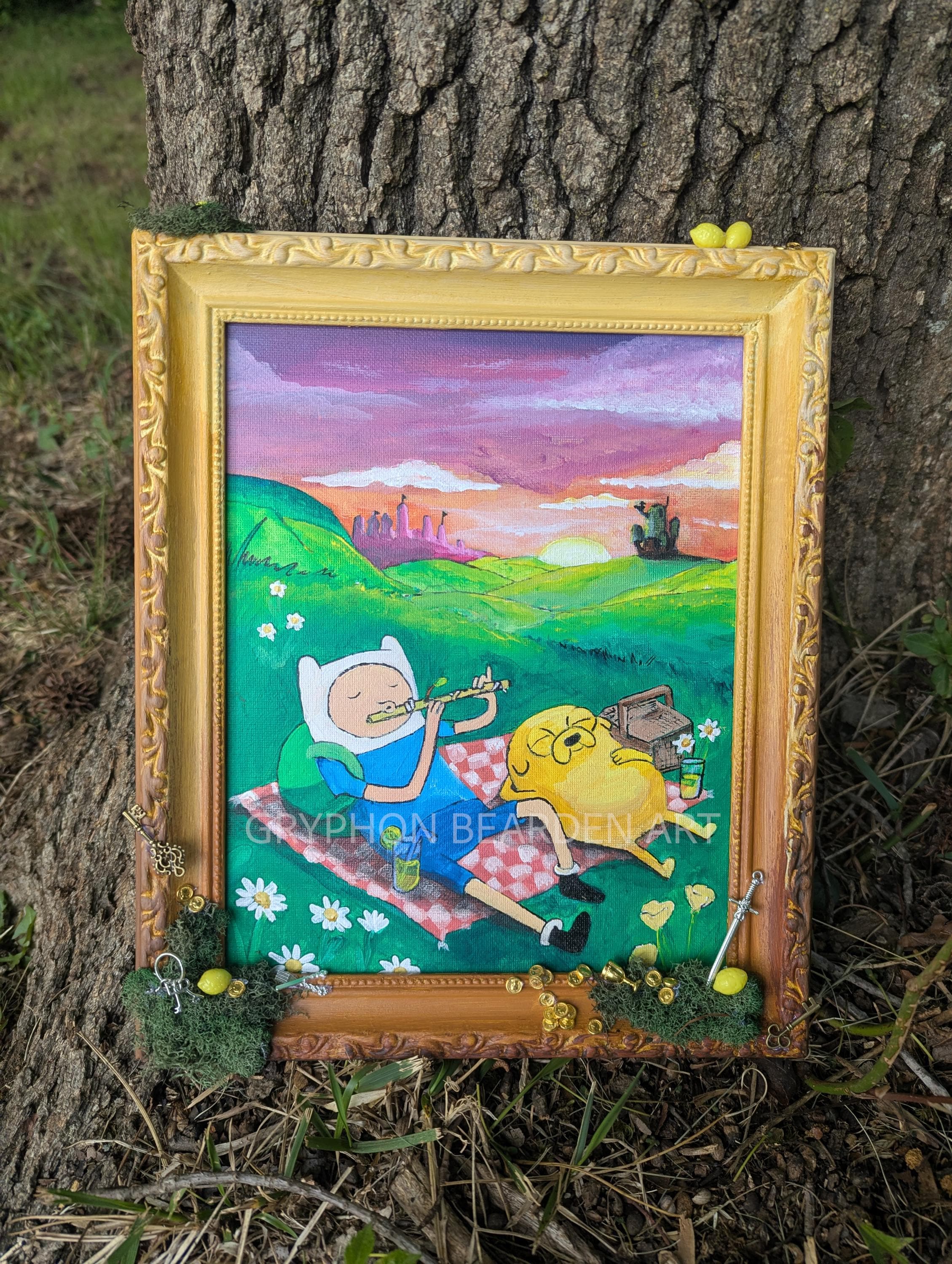 Adventure Time Hand Painted Custom Framed Acrylic Painting With 3D ...