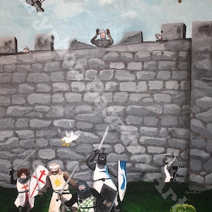 Monty Python Holy Grail Print: French Taunting Scene - Fine Art