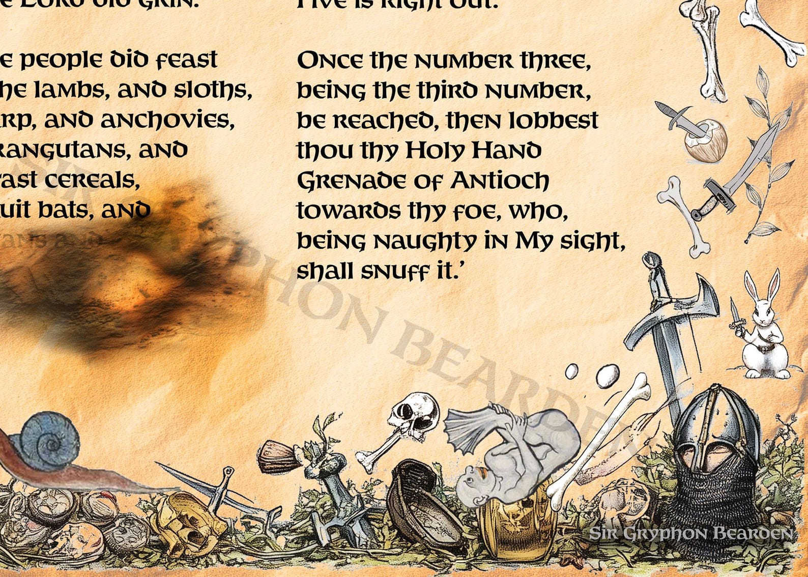Monty Python Holy Hand Grenade Book of Armaments Funny Print - Etsy