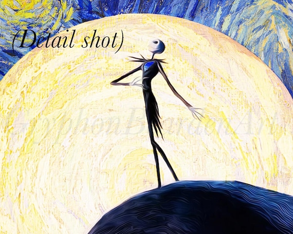 Nightmare Before Christmas Art Print: Starry Van Gogh Parody