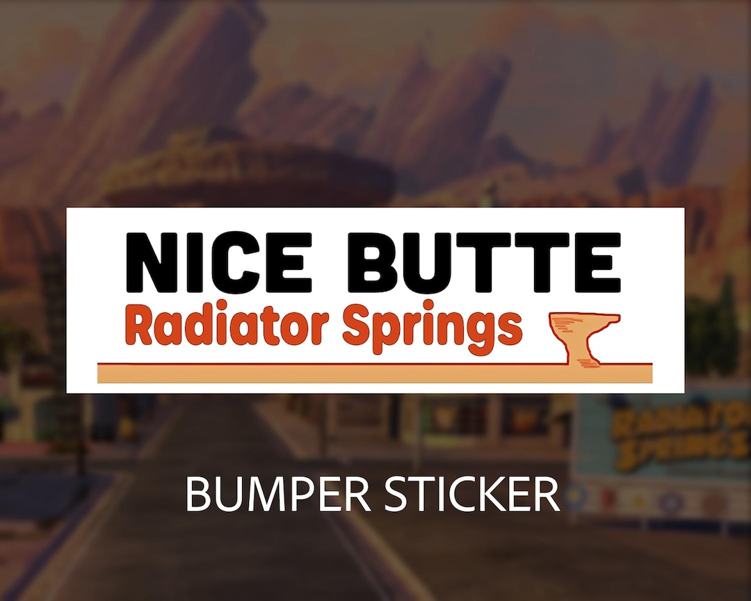 Radiator Springs Bumper Sticker: Cars Movie Parody - Weatherproof Vinyl ...