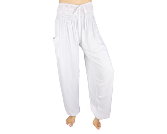 plus size white flowy pants