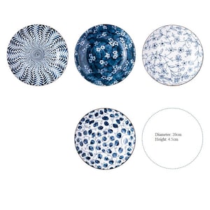 Japanese Dinnerware Set: Rice Bowls, Plates, Spoons, Chopsticks - 16 Pieces image 5