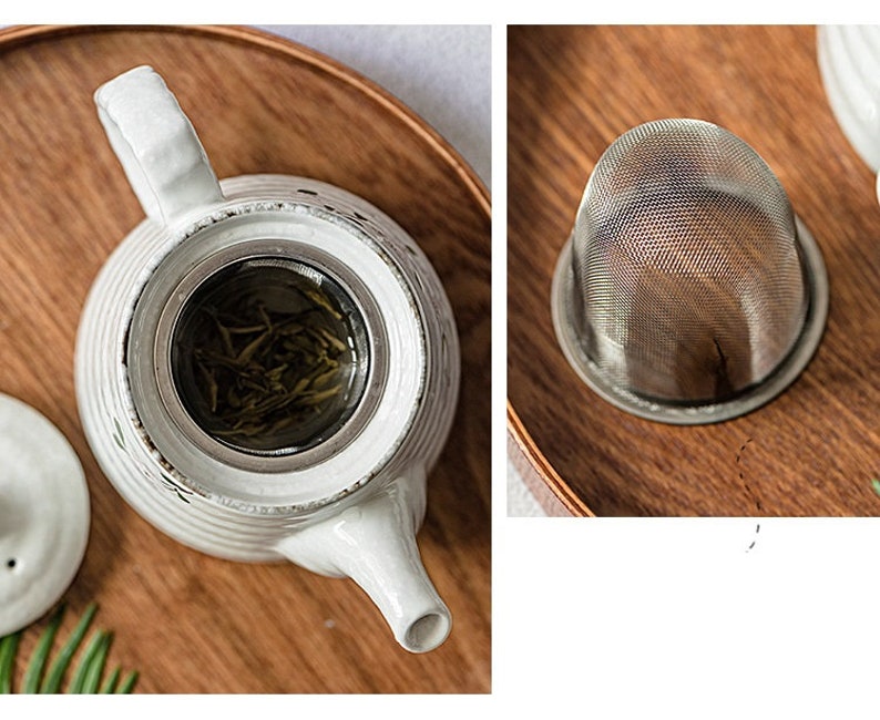 Japanese Chinese Spring Blossom Teapot & 5 Teacups Set with Stainless Steel Infuser image 5