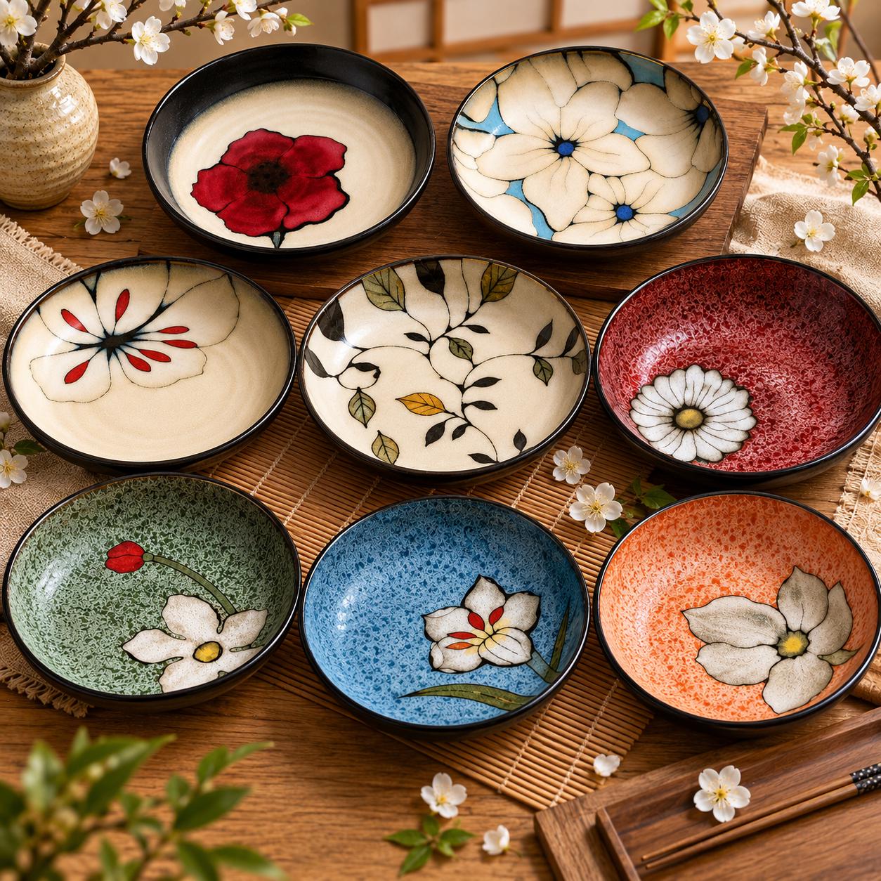 Gesprenkelte teller set