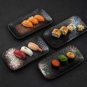 Japanese Style Ceramic Sushi Serving Platter Rectangular Sushi Plate
