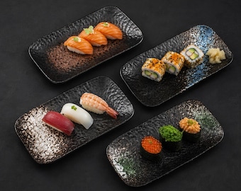 Keramische sushi-serveerschaal in Japanse stijl Rechthoekig sushibord