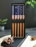 5 Pairs Set Japanese Chinese Style Bamboo Chopsticks with Gift box
