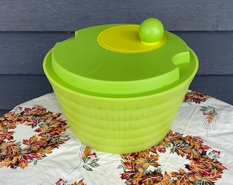 Conjunto vintage Tupperware de 3 peças: escorredor de salada, escorredor de legumes e tigela para salada. Modelos: 3776, 3777 e 3779.