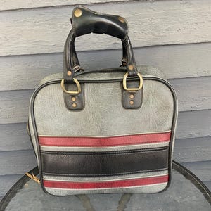 Vintage One Ball White 1980&#39;s bowling Bag Gray,Red and Black