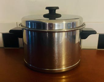 Olla de 4 cuartos de galón de la marca Vintage Lifetime con tapa – Acero inoxidable 18-8, fabricada en EE. UU.