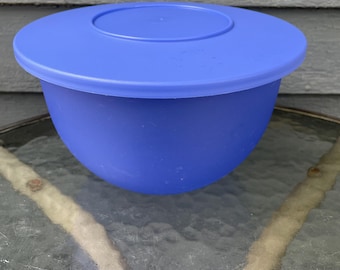 Ciotola da portata Tupperware Impressions blu, vintage anni '90, capacità 2 litri.