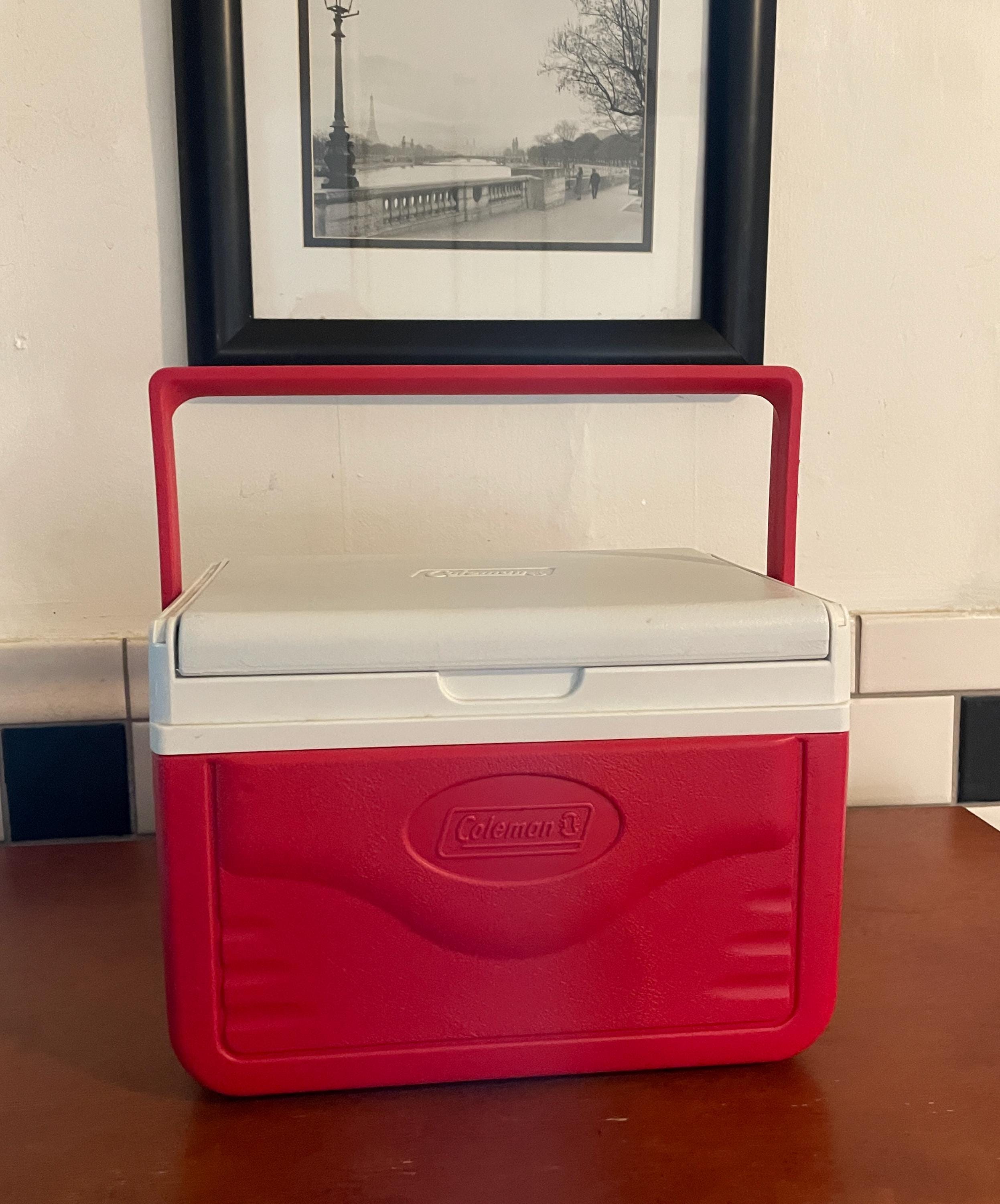 Vintage Coleman Cooler Ice Chest Flip Lid Red Camping/fishing