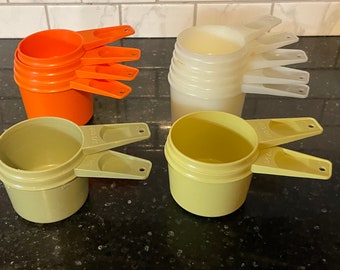Vintage  Measuring Cups (Your Choice size and Color) Green/ Harvest Yellow/Opaque/Orange