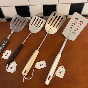 Vintage  Kitchen Utensils  Your choice of Spatulas  retro kitchen steel utensil