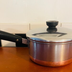 Vintage Copper Bottom 2 Quart Revere Ware Sauce Pan with cover