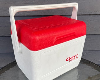 Gott Cooler 12 Quart 1980 s Red Camping fishing beach tailgating