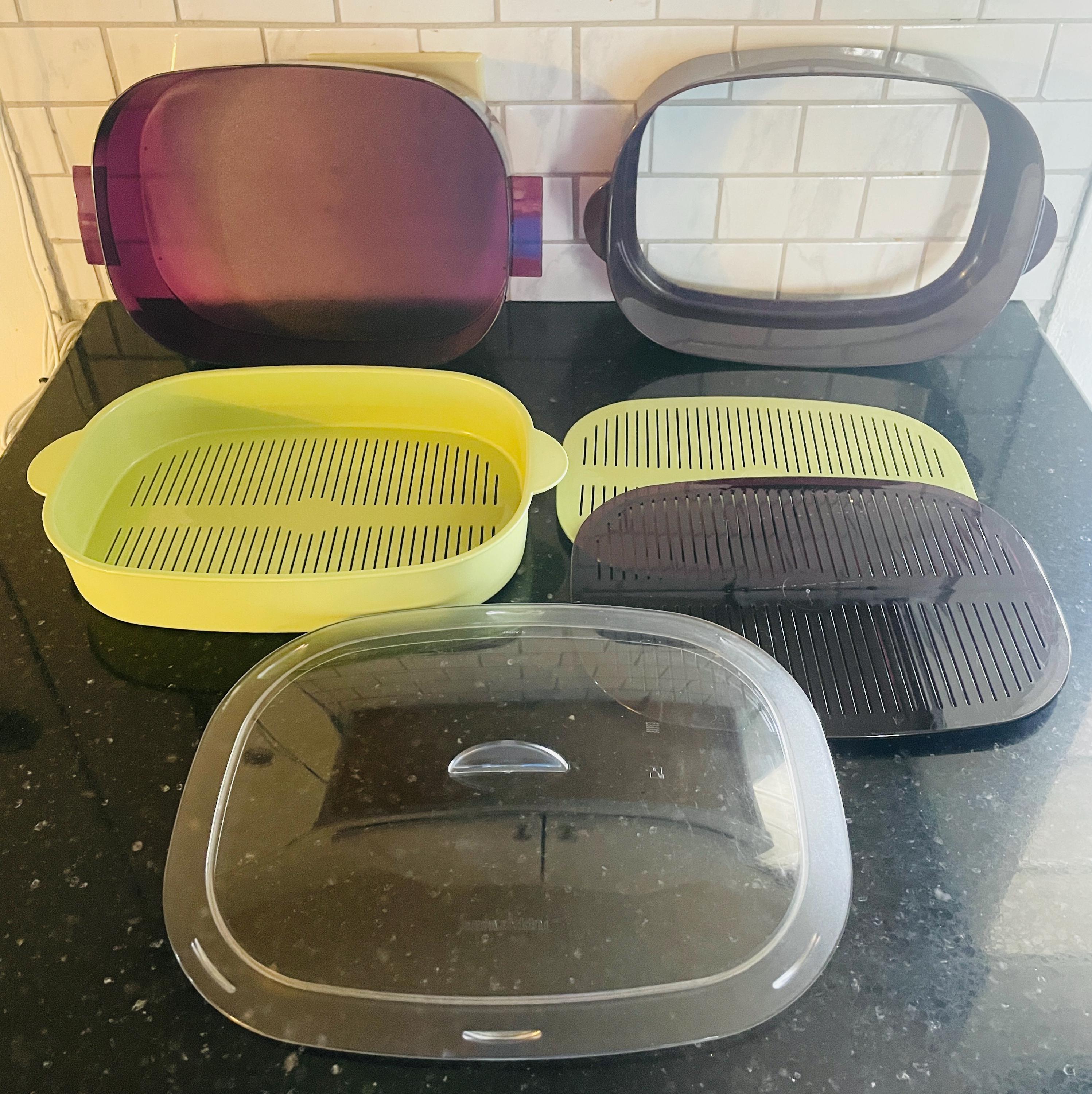 Vintage 1980s Tupperware Microwave Stack Cooker, 6-pc Steamer Set
