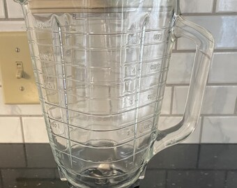 Vintage Replacement Glass Blending Jar fits most Osterizer blenders and Kitchen Centers  from 60's- 80,s  Made In USA