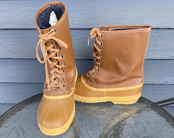 Botas vintage Kaufman Sorel para hombre, talla 10, estilo retro, fabricadas por Kaufman en Canadá, con forro de fieltro extraíble.