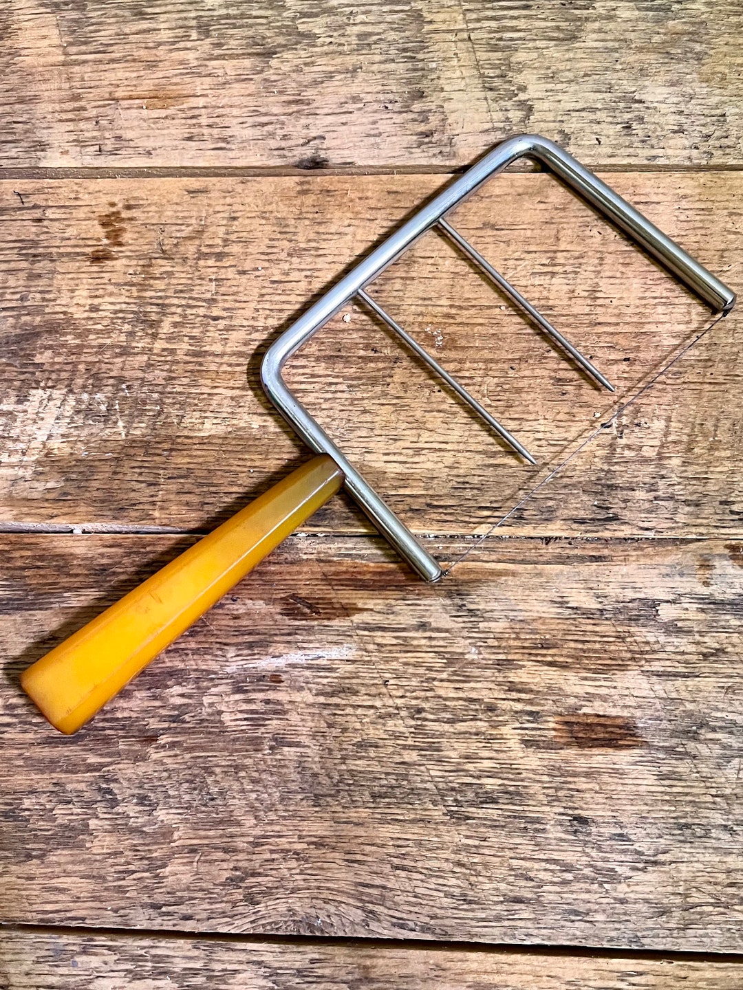 Vintage Cheese Slicer With Yellow Bakelite Handle Etsy