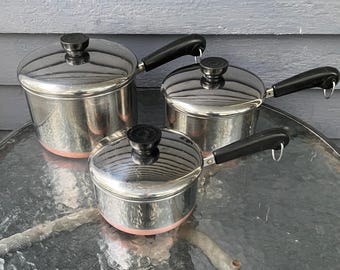Vintage Revere Ware Copper Bottom Sauce Pans  (Your choice 1, 1.5, or 3 Quart)