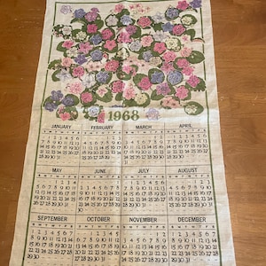 1968 Cloth Calendar - Etsy