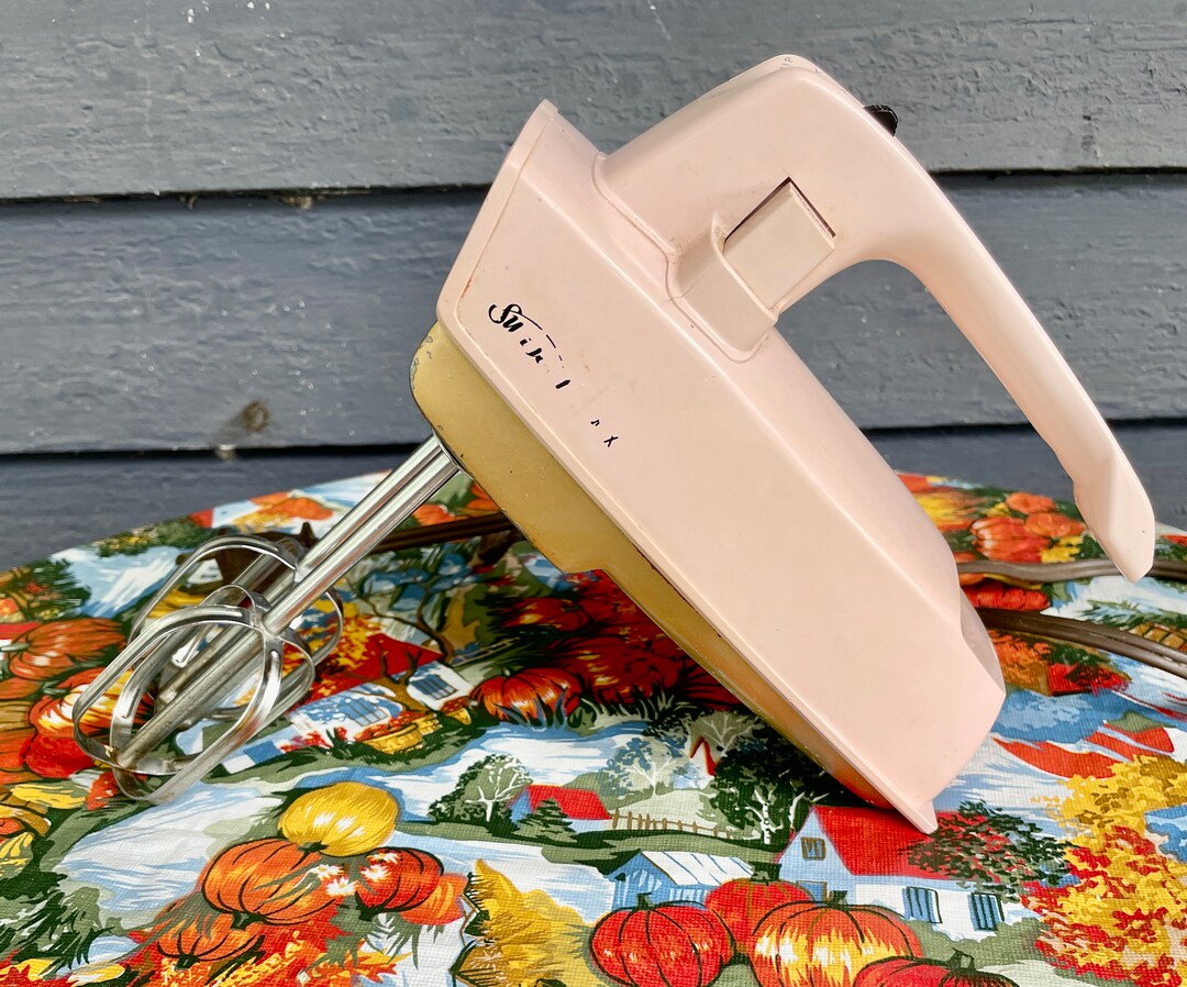Vintage Sunbeam Mixmaster Pink and Gold Hand Mixer Model HM Etsy