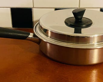 Prudentielle 18-6 Tri-Clad Edelstahl 8 ""Pfanne mit Deckel Made in USA."