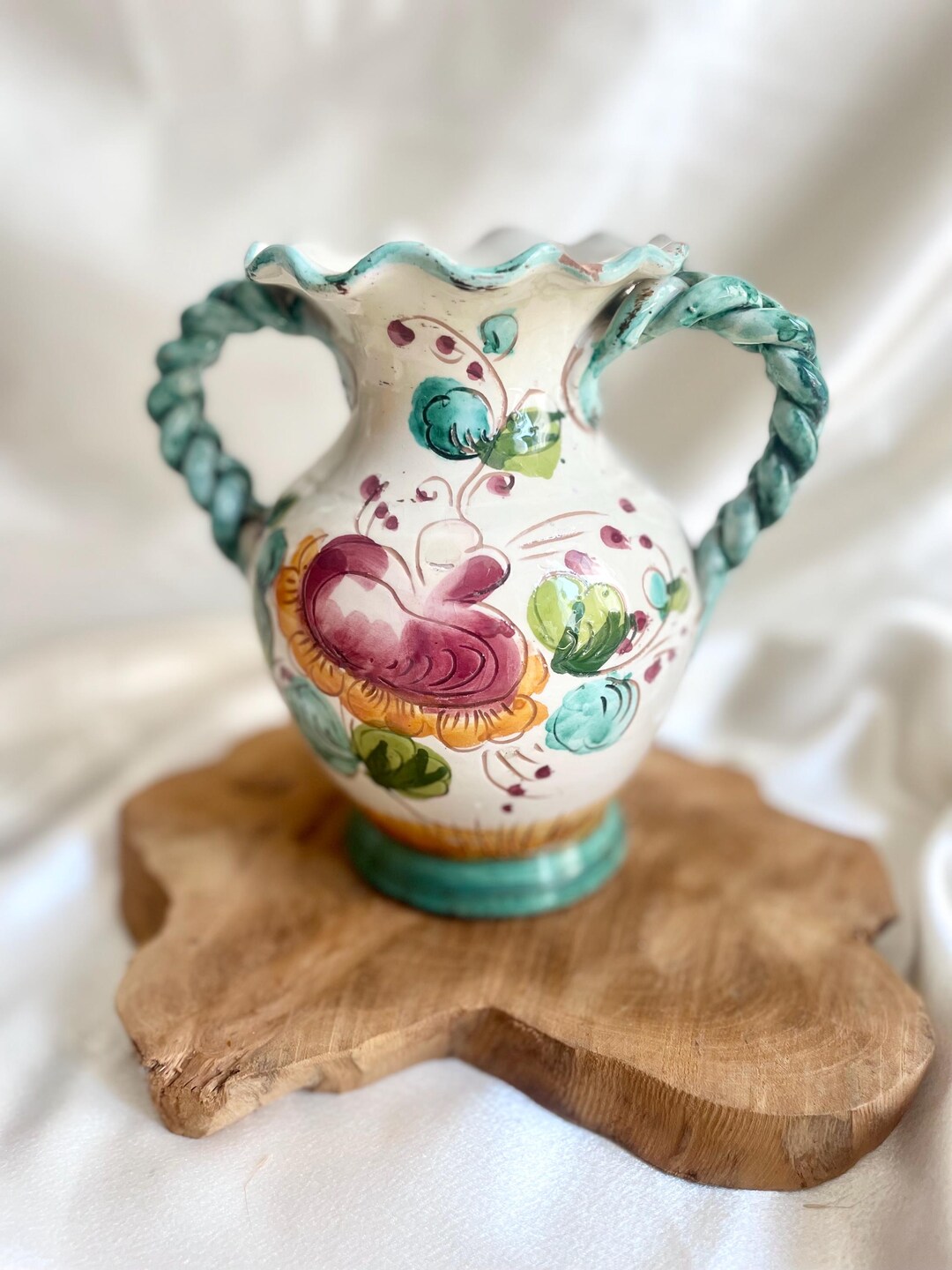 アンティーク陶器　フランス買い付け アンティークヴィンテージ陶器花瓶 – フランス、20世紀 – 南部の魅力と