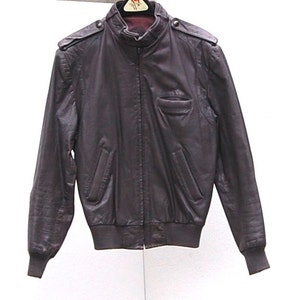 Vintage Gray Leather Bomber Jacket