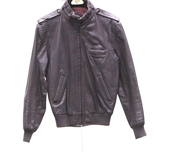 Gray Leather Bomber Jacket - image 2