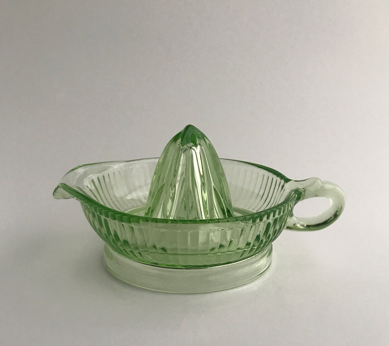 Vintage Green Uranium Glass Citrus Reamer Juicer Etsy