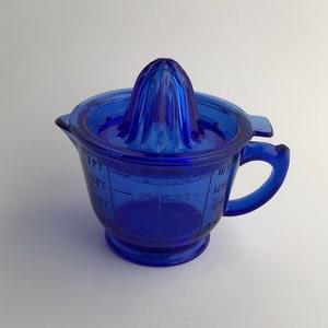 Vintage Cobalt Hazel Atlas Criss Cross Reamer - Citrus Juicer