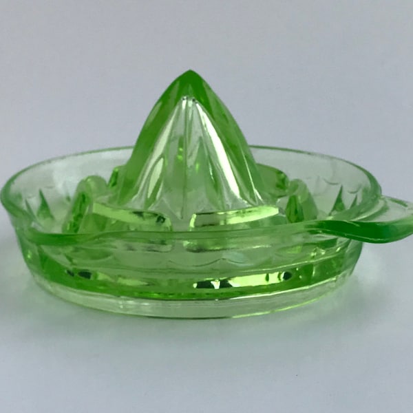Green Depression Glass Reamer Juicer Etsy
