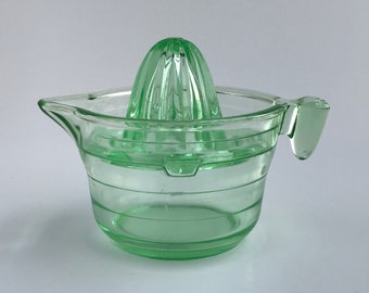 Vintage Handy Andy Uranium Glass Reamer and 2 Cup Pitcher