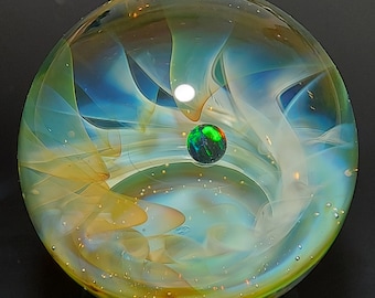Galaxy marble with multi-colored opal