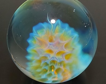 Marble honey comb halo blue green