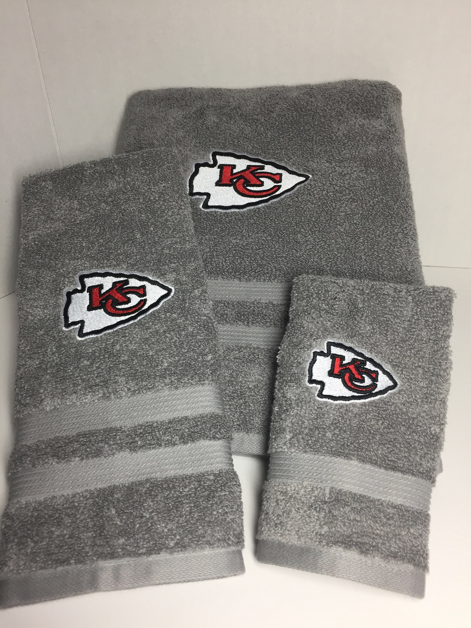 Kansas City Chiefs Towel Set Chiefs Bath Towel Chiefs Hand Etsy