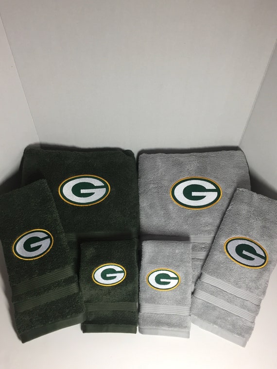Green Bay Packers Towel Set Packers Bath Towel Packers Hand Etsy
